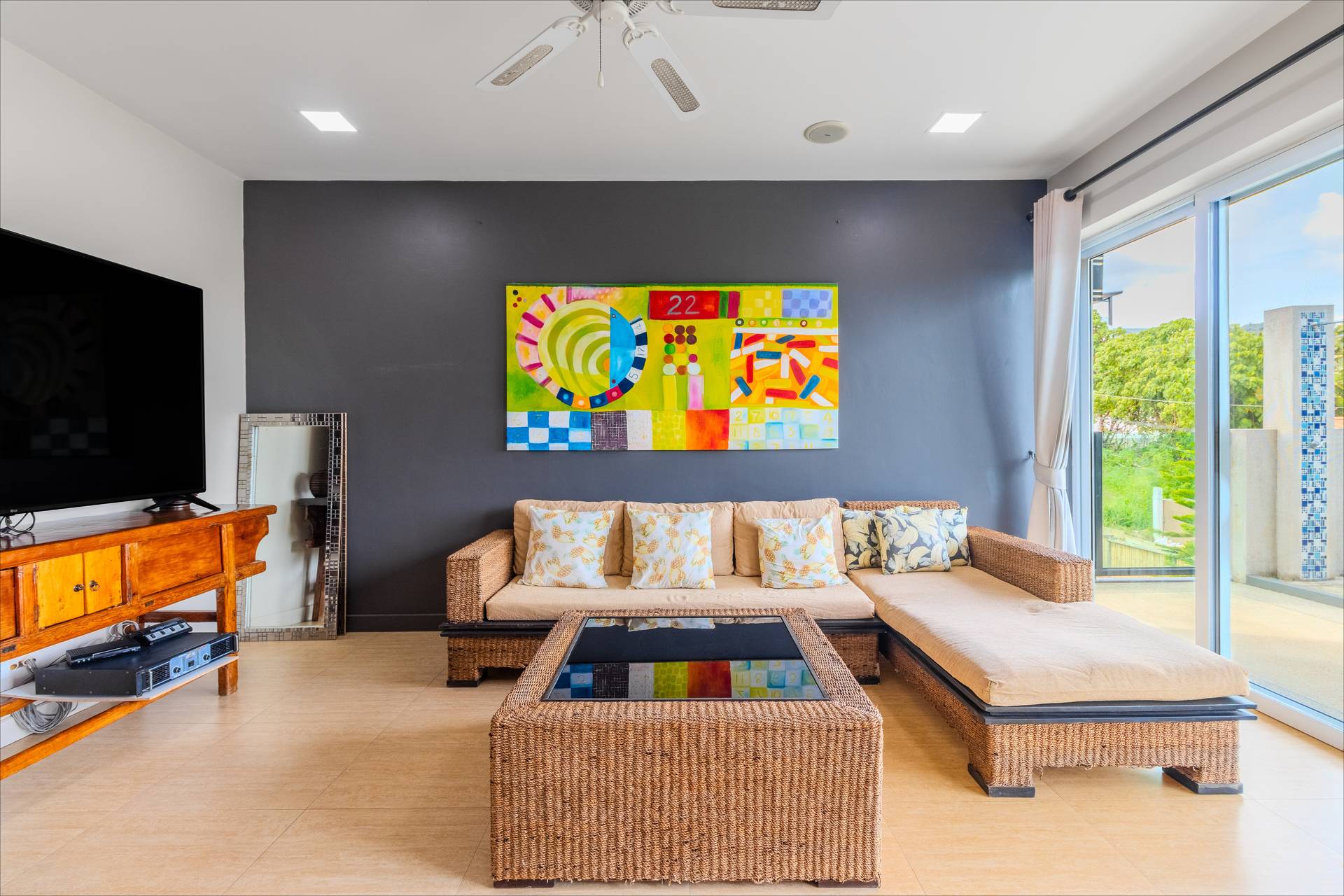 Entertainment lounge for group movie nights